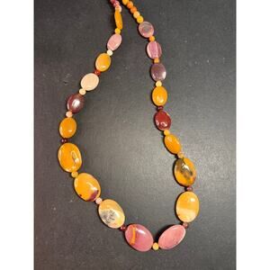 NEW Mookaite Jasper 24 inch necklace with sterling silver clasp